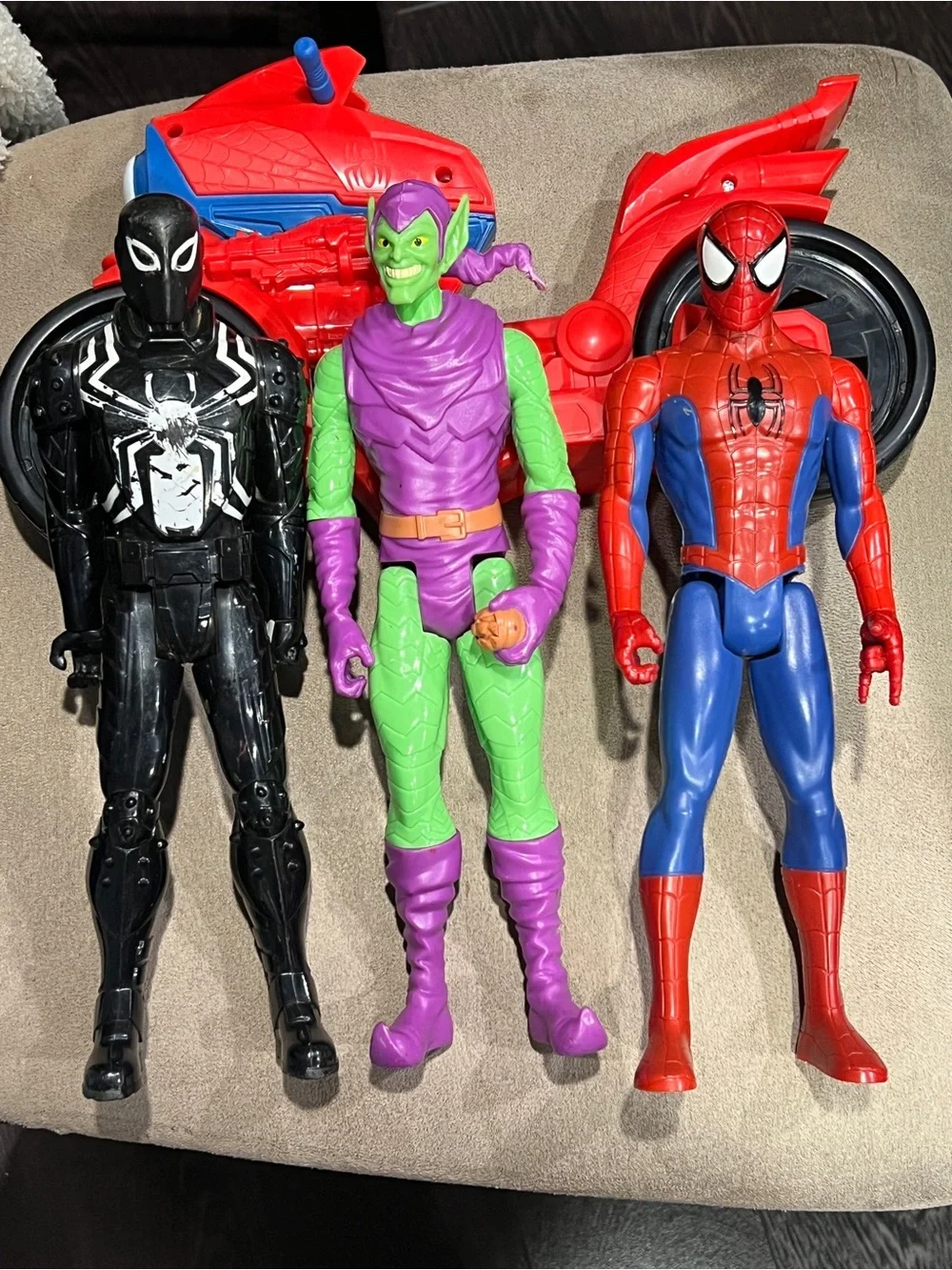Marvel Titans Spider-Man & Green Goblin & Venom lot of 3 Figures motorcycle